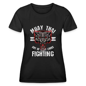 Muay Thai MMA Thailand Kampfkunst Acht Gliedmaßen - Frauen Funktions-T-Shirt - Schwarz - Vorne - AI Model Female 172 light (172cm)
