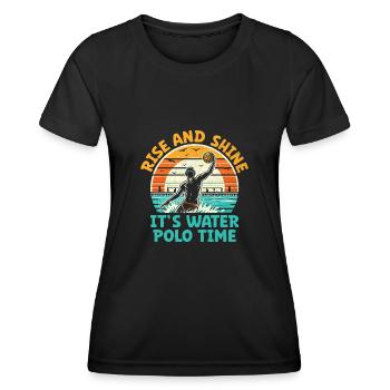 Rise And Shine It's Water Polo Time Aquatic Polo P - Women's Functional T-Shirt - black - Front - AI Model Female 172 light (172cm)
