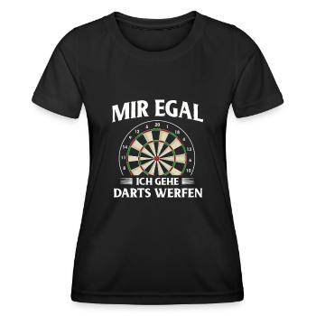 Dart Gift Dartboard Darts Player Bullseye - Women's Functional T-Shirt - black - Front - AI Model Female 172 light (172cm)