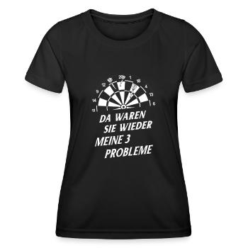 Dart Gift Dartboard Darts Player Bullseye - Women's Functional T-Shirt - black - Front - AI Model Female 172 light (172cm)