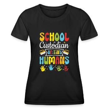 Gardien D’école De Minuscules Humains Drôle Concierge - T-shirt sport Femme - noir - Devant - AI Model Female 172 light (172cm)
