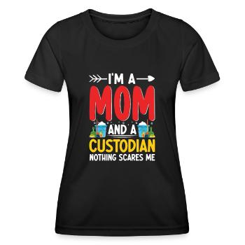 Nothing Scare Me Drôle Gardienne Concierge Maman - T-shirt sport Femme - noir - Devant - AI Model Female 172 light (172cm)