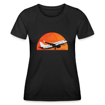 Meine Erste Flugreise Erstes Mal Fliegen - Frauen Funktions-T-Shirt - Schwarz - Vorne - AI Model Female 172 light (172cm)