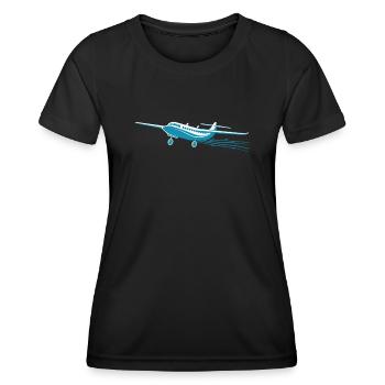 Meine Erste Flugreise Erstes Mal Fliegen - Frauen Funktions-T-Shirt - Schwarz - Vorne - AI Model Female 172 light (172cm)