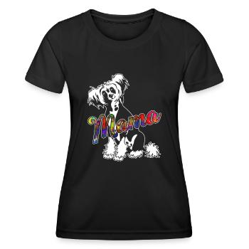 Chinese Crested Chinese Crested Mama - Women's Functional T-Shirt - black - Front - AI Model Female 172 light (172cm)