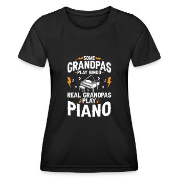 Manche Opas spielen Bingo Echte Opas spielen Klavier - Frauen Funktions-T-Shirt - Schwarz - Vorne - AI Model Female 172 light (172cm)