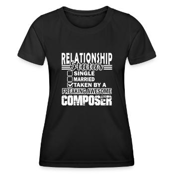 Composer Composer Relationship Status - Women's Functional T-Shirt - black - Front - AI Model Female 172 light (172cm)
