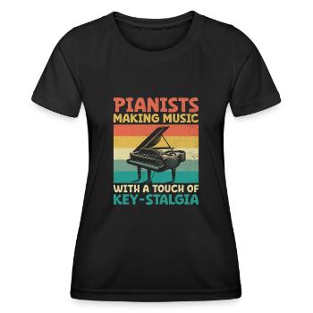 Pianisten, die Musik machen mit einem Hauch von Tasten-Stalgie - Frauen Funktions-T-Shirt - Schwarz - Vorne - AI Model Female 172 light (172cm)