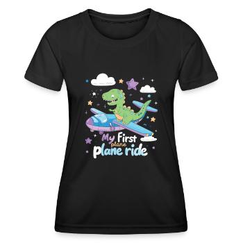 My First Flight First Time Flying - Women's Functional T-Shirt - black - Front - AI Model Female 172 light (172cm)