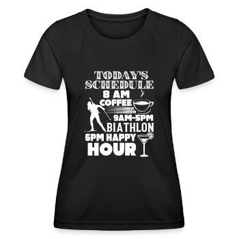Biathlon Today's Schedule - Women's Functional T-Shirt - black - Front - AI Model Female 172 light (172cm)