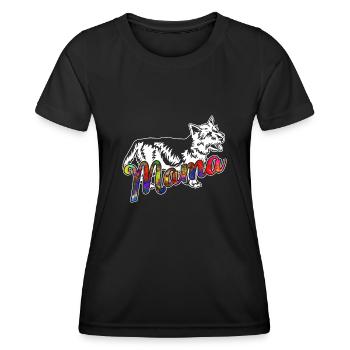Australian Terrier Australian Terrier Mama - Women's Functional T-Shirt - black - Front - AI Model Female 172 light (172cm)