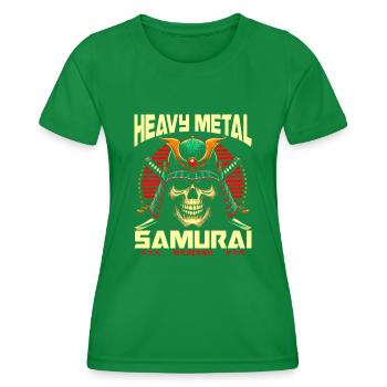 Samouraï de métal lourd Guerrier d’acier féroce - T-shirt sport Femme - vert - Devant - AI Model Female 172 dark (172cm)