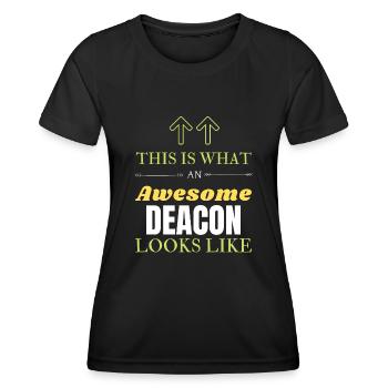 This is What an Awesome Deacon Looks Like - T-shirt sport Femme - noir - Devant - AI Model Female 172 light (172cm)