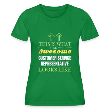 This is What an Awesome Customer Service Represent - Women's Functional T-Shirt - kelly green - Front - AI Model Female 172 dark (172cm)