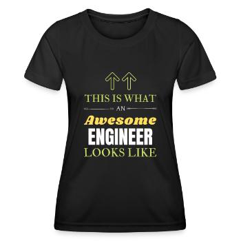 So sieht ein großartiger Ingenieur aus - Frauen Funktions-T-Shirt - Schwarz - Vorne - AI Model Female 172 light (172cm)