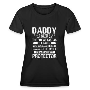 Father's Day Daddy Is My Protector - Women's Functional T-Shirt - black - Front - AI Model Female 172 light (172cm)
