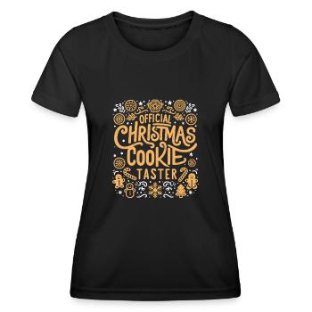 Offizieller Weihnachtsplätzchen-Taster Backen Gebäck Auflaufen - Frauen Funktions-T-Shirt - Schwarz - Vorne - AI Model Female 172 light (172cm)