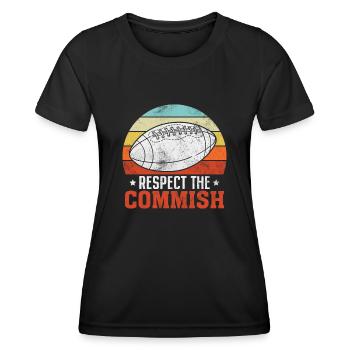 Respect The Commish Retro Fantasy Football Draft - T-shirt sport Femme - noir - Devant - AI Model Female 172 light (172cm)