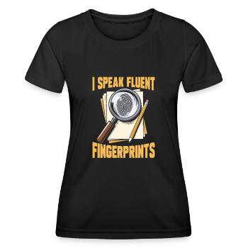 Experts médico-légaux - T-shirt sport Femme - noir - Devant - AI Model Female 172 light (172cm)