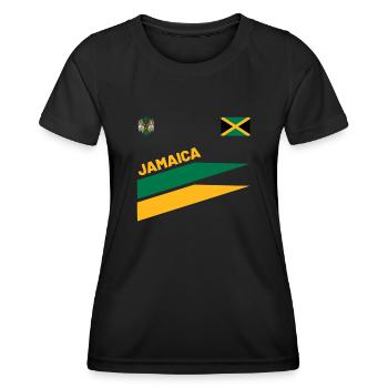 Jamaïque Jamaïque Rasta Raggea Drapeau Rastafari - T-shirt sport Femme - noir - Devant - AI Model Female 172 light (172cm)