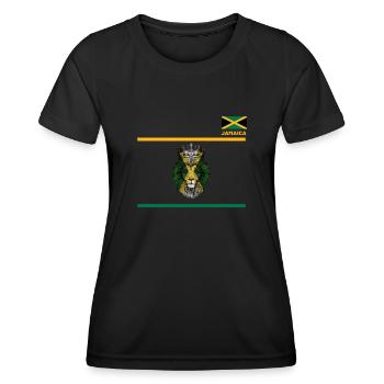 Jamaïque Jamaïque Rasta Raggea Drapeau Rastafari - T-shirt sport Femme - noir - Devant - AI Model Female 172 light (172cm)