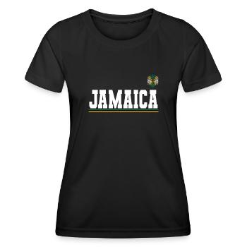Jamaïque Jamaïque Rasta Raggea Drapeau Rastafari - T-shirt sport Femme - noir - Devant - AI Model Female 172 light (172cm)