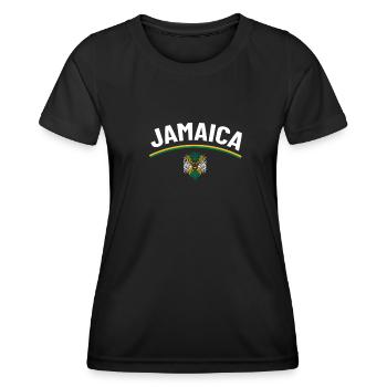 Jamaïque Jamaïque Rasta Raggea Drapeau Rastafari - T-shirt sport Femme - noir - Devant - AI Model Female 172 light (172cm)