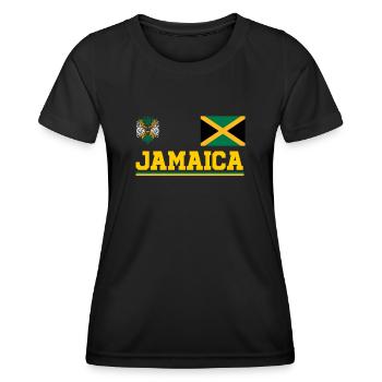 Jamaïque Jamaïque Rasta Raggea Drapeau Rastafari - T-shirt sport Femme - noir - Devant - AI Model Female 172 light (172cm)