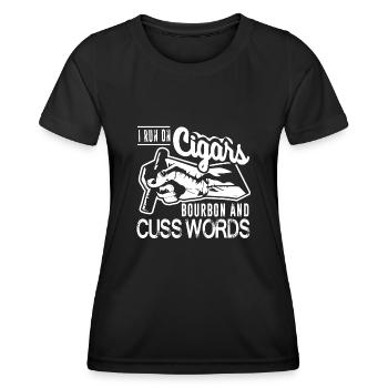 Cigar Smoking I Run On Cigars - Women's Functional T-Shirt - black - Front - AI Model Female 172 light (172cm)