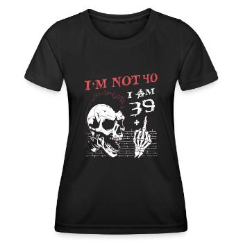 Ich bin 39 plus Mittelfinger - 40. Geburtstag - Frauen Funktions-T-Shirt - Schwarz - Vorne - AI Model Female 172 light (172cm)