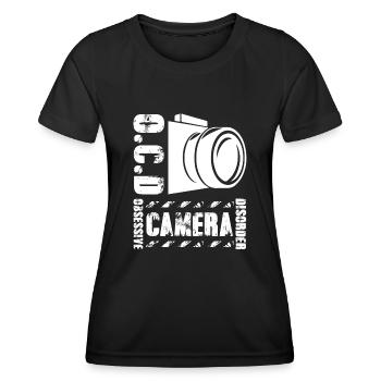 Photographer Obsessive Camera Disorder - Women's Functional T-Shirt - black - Front - AI Model Female 172 light (172cm)
