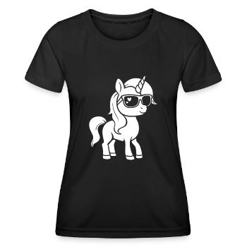 Poney - T-shirt sport Femme - noir - Devant - AI Model Female 172 light (172cm)