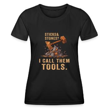 Arnis Eskrima Kali Philippinische Kunst - Frauen Funktions-T-Shirt - Schwarz - Vorne - AI Model Female 172 light (172cm)