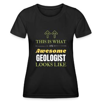 So sieht ein großartiger Geologe aus - Frauen Funktions-T-Shirt - Schwarz - Vorne - AI Model Female 172 light (172cm)