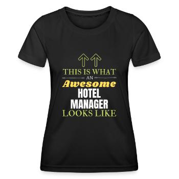 This is What an Awesome Hotel Manager Looks Like - Women's Functional T-Shirt - black - Front - AI Model Female 172 light (172cm)