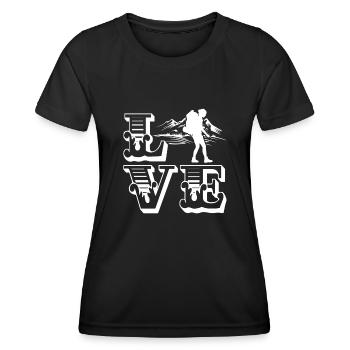 Backpacking Love Backpacking - Women's Functional T-Shirt - black - Front - AI Model Female 172 light (172cm)