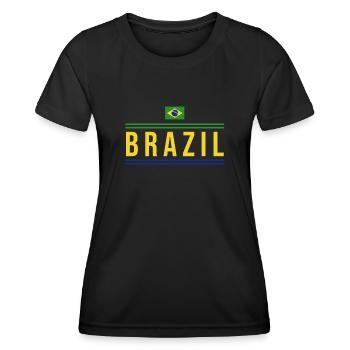 Brasilien Brazil shirt Brasilianer Rio de Janeirao - Frauen Funktions-T-Shirt - Schwarz - Vorne - AI Model Female 172 light (172cm)