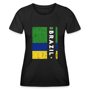 Brasilien Brazil shirt Brasilianer Rio de Janeirao - Frauen Funktions-T-Shirt - Schwarz - Vorne - AI Model Female 172 light (172cm)