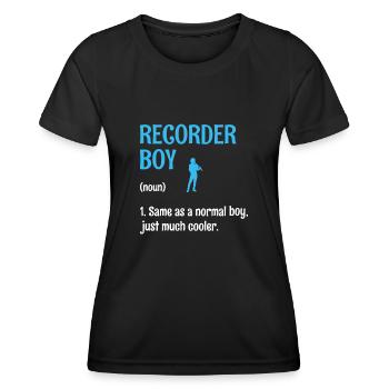 Recorder Boy Wie Ein Normaler Junge, Nur viel Cooler - Frauen Funktions-T-Shirt - Schwarz - Vorne - AI Model Female 172 light (172cm)