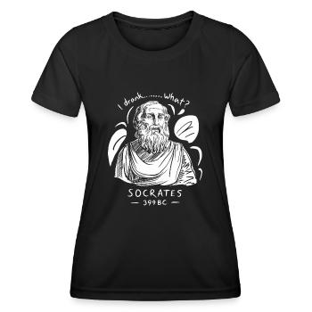 Philosophischer Humor für Denker - Frauen Funktions-T-Shirt - Schwarz - Vorne - AI Model Female 172 light (172cm)