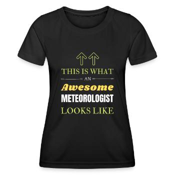 Voici à quoi ressemble un météorologue génial - T-shirt sport Femme - noir - Devant - AI Model Female 172 light (172cm)