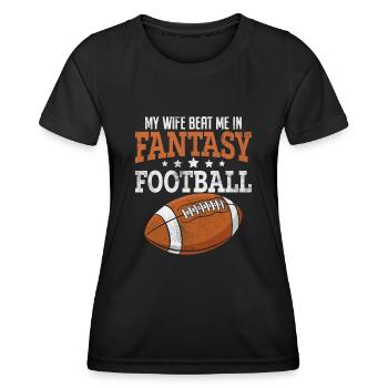 Lustiger Fantasy Football Ehemann Kommissar Entwurf - Frauen Funktions-T-Shirt - Schwarz - Vorne - AI Model Female 172 light (172cm)