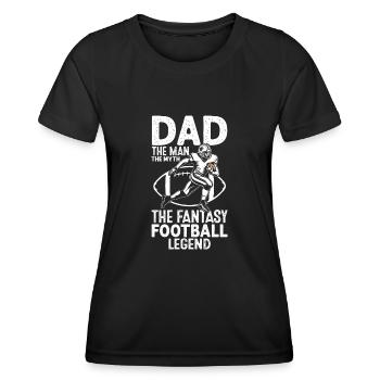 Papa L’homme Le mythe La légende Drôle Fantaisie - T-shirt sport Femme - noir - Devant - AI Model Female 172 light (172cm)