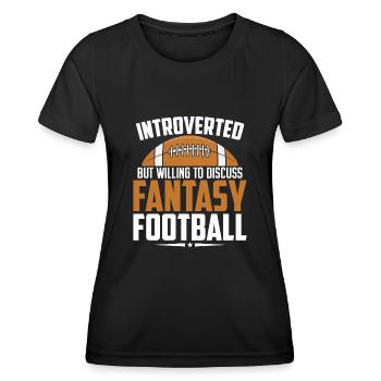 Introverti mais prêt à discuter de fantaisie amusante - T-shirt sport Femme - noir - Devant - AI Model Female 172 light (172cm)