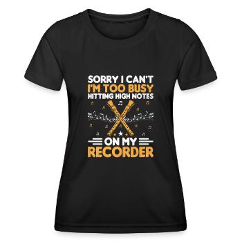 Désolé, je ne peux pas, je suis trop occupé à frapper des notes aiguës sur M - T-shirt sport Femme - noir - Devant - AI Model Female 172 light (172cm)