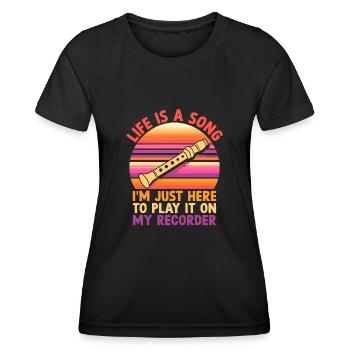 Life Is A Song I’m Just Here To Play It On My Reco - T-shirt sport Femme - noir - Devant - AI Model Female 172 light (172cm)