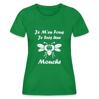 Insect Quote Fly Humor - Women's Functional T-Shirt - kelly green - Front - AI Model Female 172 dark (172cm)