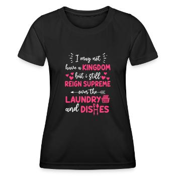 Régner sur la lessive et la vaisselle Ménagère - T-shirt sport Femme - noir - Devant - AI Model Female 172 light (172cm)