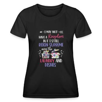 Herrschaft über Wäsche und Geschirr Hausfrau - Frauen Funktions-T-Shirt - Schwarz - Vorne - AI Model Female 172 light (172cm)