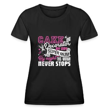 Cake Decorator Cake Decorator Mom - Women's Functional T-Shirt - black - Front - AI Model Female 172 light (172cm)